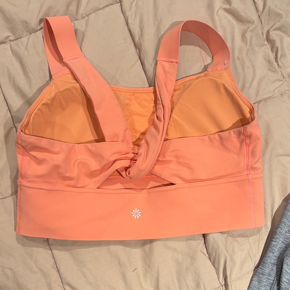 Athleta Twist-Front Sports Bra - Peach